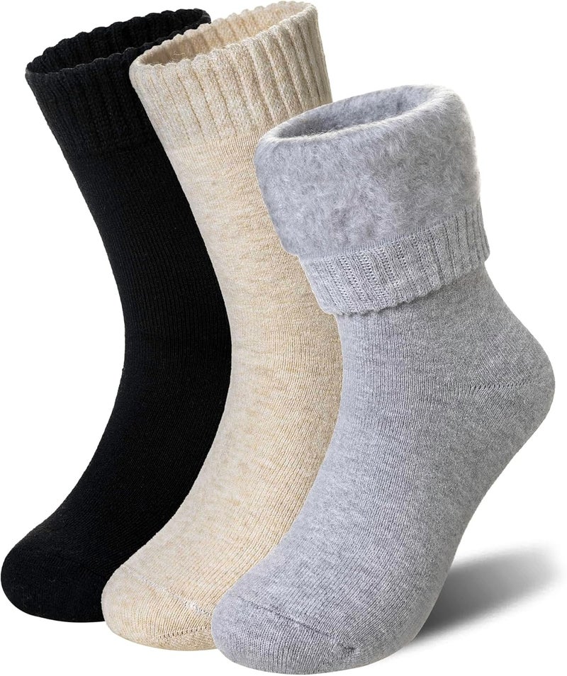 AMENLAN Store Women Heated Socks Ski Winter Thermal Hiking Snowboarding Thick Boot Insulated Socks 3 Pairs - Image 1